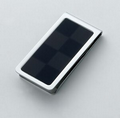 Checkered Patterned Chrome Plated Metal Money Clip - Black